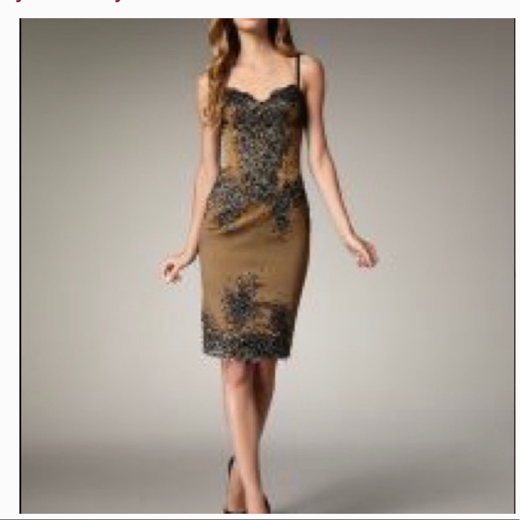 Julian Joyce By Mandalay Satin Green Beaded Dress